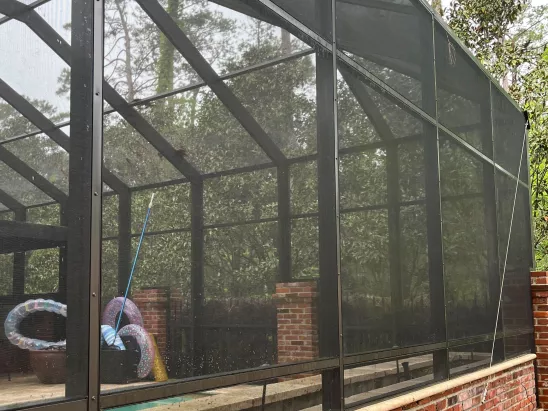 image of a commercial building before a soft wash by A-1 Window Washers
